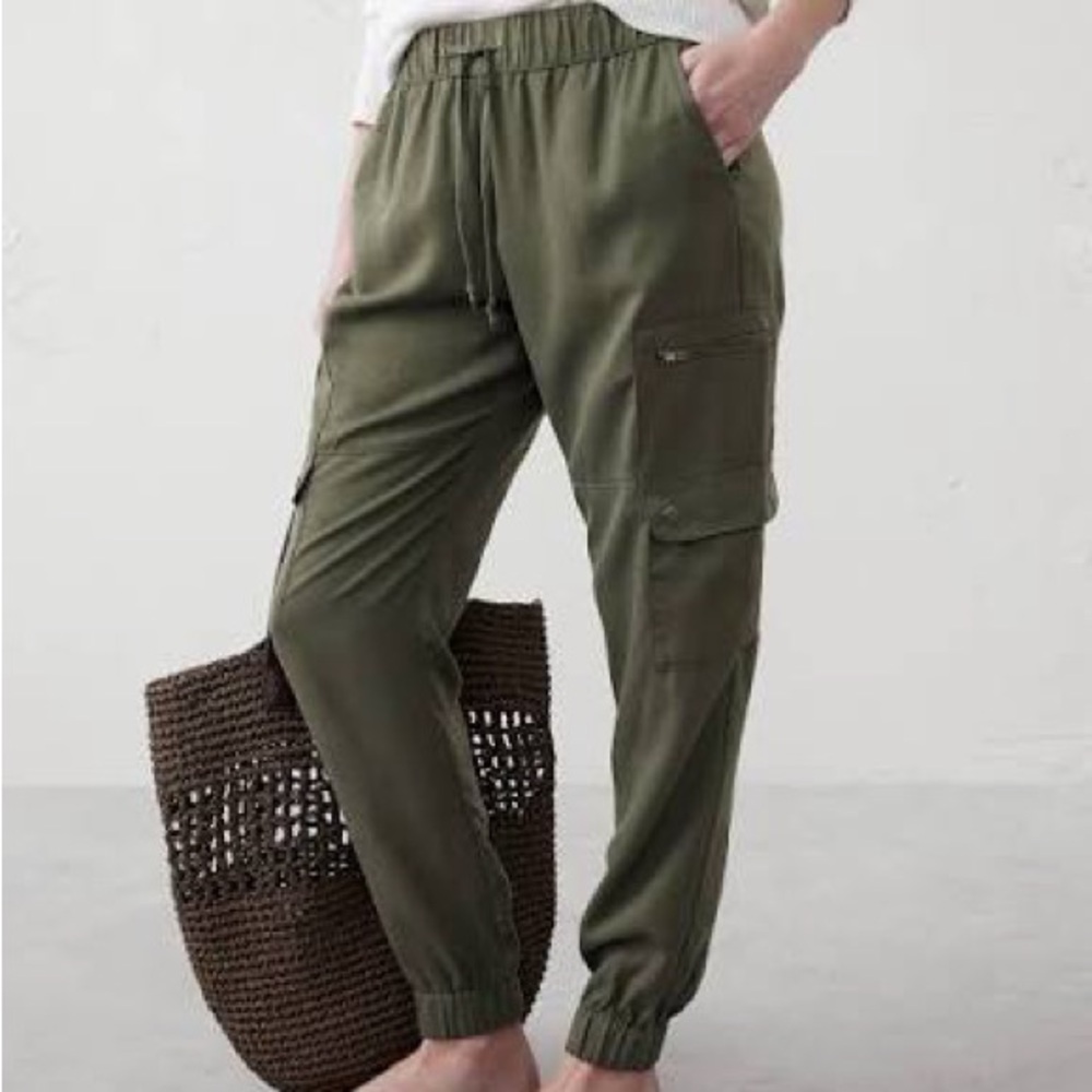 Banana republic tencel cargo jogger in color steel green